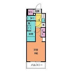 S-RESIDENCE尾頭橋beaute 1Kの間取図画像