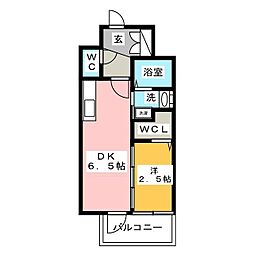 エステムコート名古屋サウスプレミオ 1Kの間取図画像