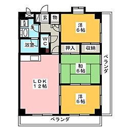 サンつゆはし 3LDKの間取図画像