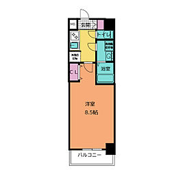 S-RESIDENCE金山WEST 1Kの間取図画像