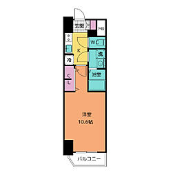 CRESTTAPP金山 1Kの間取図画像