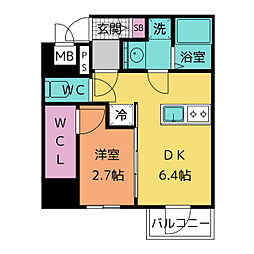 エスリードレジデンス東別院マークス 1DKの間取図画像