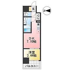 名古屋市中区金山3丁目マンション ワンルームの間取図画像