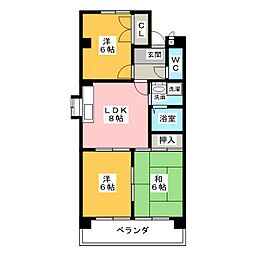 サンクレスト六番 3LDKの間取図画像