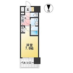 名古屋市中川区尾頭橋3丁目マンション 1Kの間取図画像