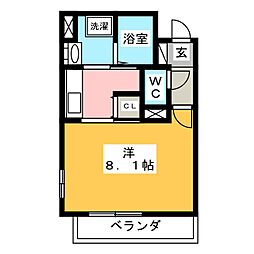 ユーフォニー日比野 1Kの間取図画像