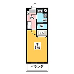 T・SQUARE 1Kの間取図画像