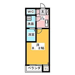 シャムロック熱田W 1Kの間取図画像