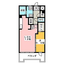 ヒルズ橘の杜 1LDKの間取図画像