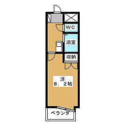 プリマヴェール六番町 1Kの間取図画像