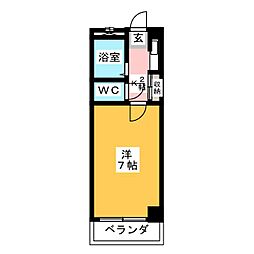 サクラダハウス 1Kの間取図画像