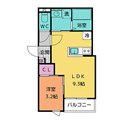 レガリスト尾頭橋 1LDKの間取図画像