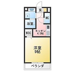 J・COURTKAMIMAEZU 1Kの間取図画像