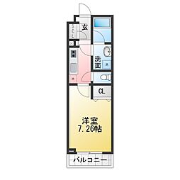 リシェス名古屋ウエスト 1Kの間取図画像