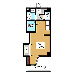 アルカディア翔 ワンルームの間取図画像