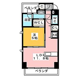 IZResidence 1LDKの間取図画像
