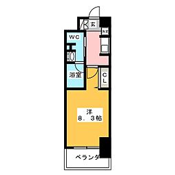 パークアクシス名古屋山王 1Kの間取図画像