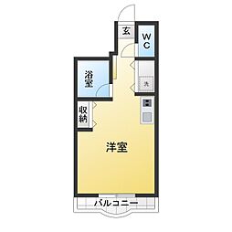 横堀ハイム ワンルームの間取図画像