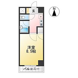 エクセルかざおか 1Kの間取図画像