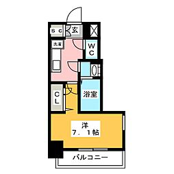 ディアレイシャス金山 1Kの間取図画像
