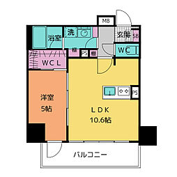 PARKAXIS名古屋山王一丁目 1LDKの間取図画像