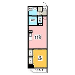 ラ・メゾン輝 1LDKの間取図画像