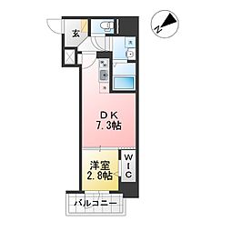 CREST TAPP東別院 1DKの間取図画像