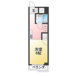 マンション松井 ワンルームの間取図画像