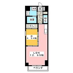 グランデューク松原クオーレ 1LDKの間取図画像