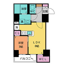 ラ・フュンフ 1LDKの間取図画像