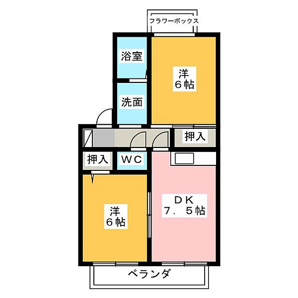 パラシオ愛芳　Ｂ棟 ｜愛知県名古屋市南区明円町(賃貸アパート2DK・1階・45.15㎡)の写真 その2