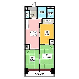 赤坪第2小菅ビル 3DKの間取図画像