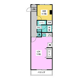 メゾン白羽根 1LDKの間取図画像