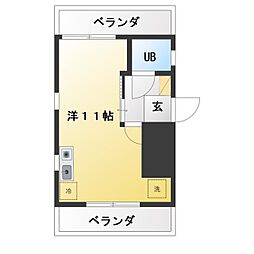 シティーマンション新瑞東 ワンルームの間取図画像