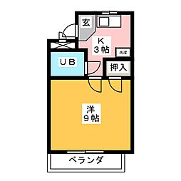 メゾンみゆき 1Kの間取図画像