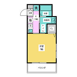 ファーストステージ 1Kの間取図画像