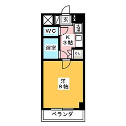 笠寺ハウス 1Kの間取図画像