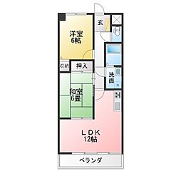アクシス呼続 2LDKの間取図画像