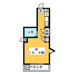 シャルム大堀 1Kの間取図画像