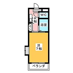 ブレインズ瑞穂 1Kの間取図画像