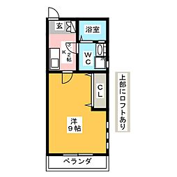 プリミエール妙音通 1Kの間取図画像