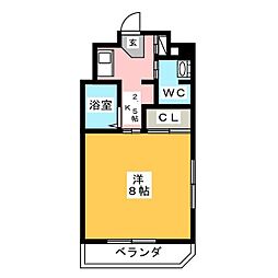 アメニティ岩戸 1Kの間取図画像