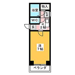 サンクォリティ鶴里 1Kの間取図画像