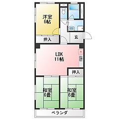 サンハイツ陽明 3LDKの間取図画像