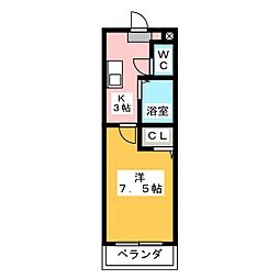 扇田グリーンハイツ 1Kの間取図画像