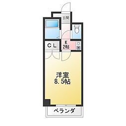 ハートイン白砂町W棟 1Kの間取図画像