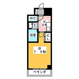プロビデンス新瑞橋 1Kの間取図画像