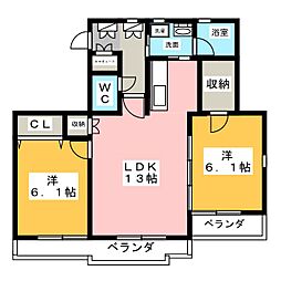 C's瑞穂日向 2LDKの間取図画像