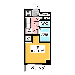 スペーシア堀田 1Kの間取図画像
