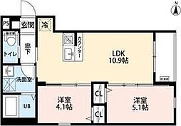 robot home 鶴里II(ロボットホームツルサトツー) 2LDKの間取図画像